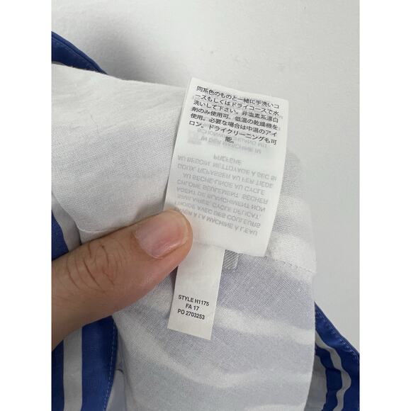 MISSING BELT - J. CREW Womens Size 4 Button Front Striped Midi Skirt Blue Preppy - Picture 9 of 9